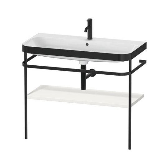 Мебельный комплект с раковиной с 1 отверстием и консолью, 97,5х49 см, Duravit Happy D.2 Plus, белый шелковисто-матовый (HP4738O3939) Duravit Мебельные комплекты