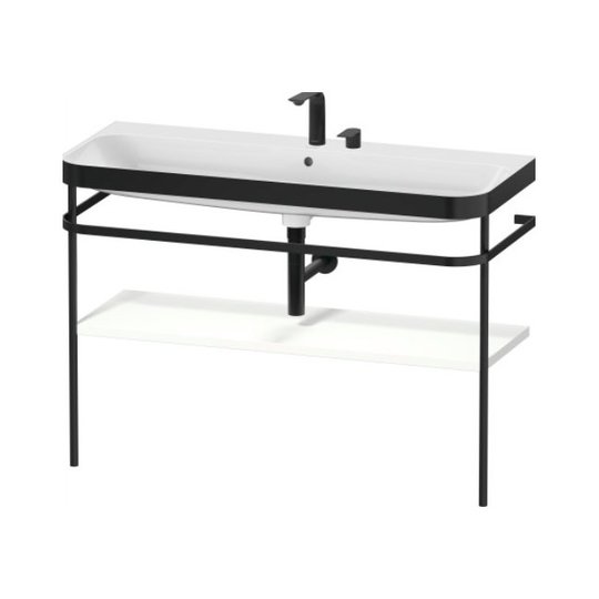 Мебельный комплект с раковиной на 2 отверстия и консолью, 117,5х49 см, Duravit Happy D.2 Plus, белый матовый (HP4739E36360000) Duravit Мебельные комплекты
