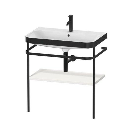 Мебельный комплект с раковиной c 1 отверстием и консолью, 77,5х49 см, Duravit Happy D.2 Plus, белый шелковисто-матовый (HP4737O3939) Duravit Мебельные комплекты