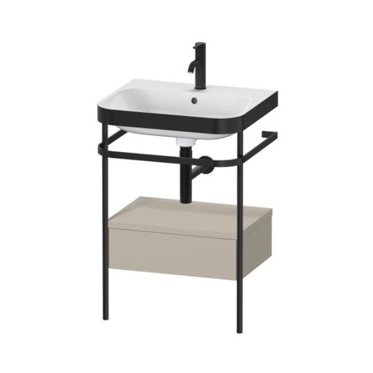 Мебельный комплект с раковиной с 1 отверстием и консолью, 57,5х49 см, Duravit Happy D.2 Plus, серо-коричневый (HP4740O6060) Duravit Мебельные комплекты