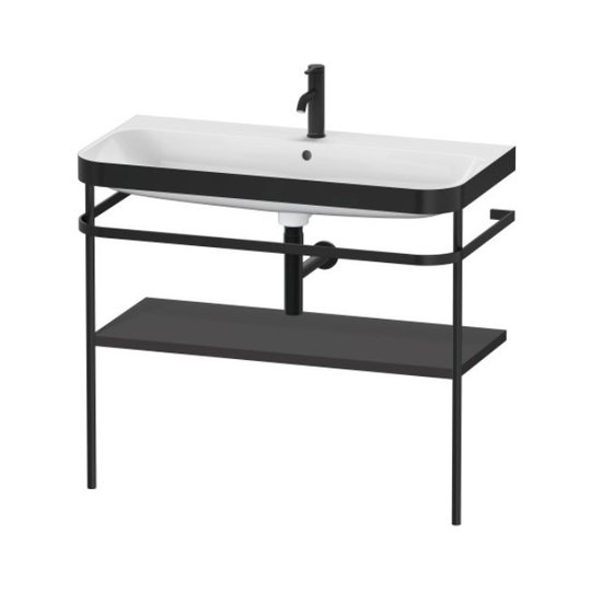 Меблевий комплект з раковиною з 1 отвором і консоллю, 97, 5х49 см, Duravit Happy D. 2 Plus, графіт (HP4738O8080) Duravit Меблеві комплекти