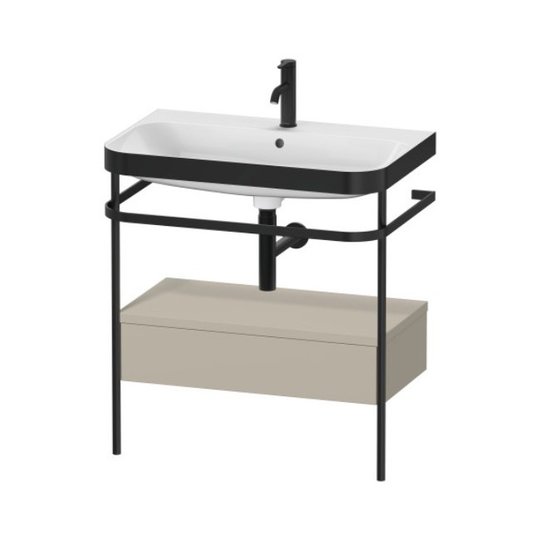 Меблевий комплект з раковиною з 1 отвором і консоллю, 77, 5х49 см, Duravit Happy D. 2 Plus, сіро-коричневий (HP4742O6060) Duravit Меблеві комплекти