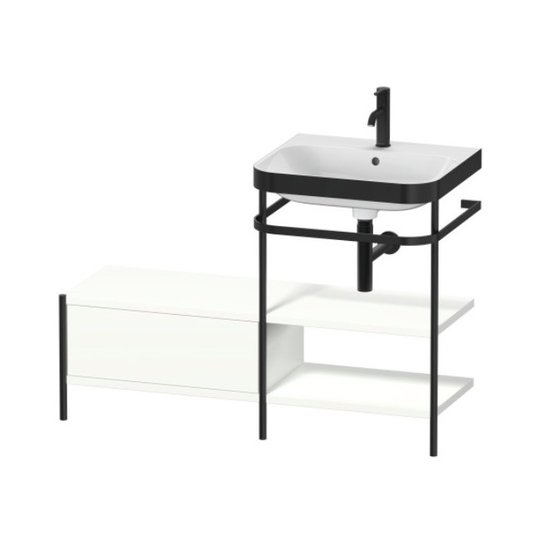 Мебельный комплект с раковиной на 1 отверстие и консолью, 120х49 см, Duravit Happy D.2 Plus, белый супер матовый (HP4745O8484) Duravit Мебельные комплекты