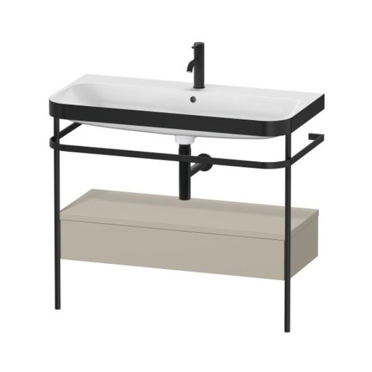 Мебельный комплект с раковиной на 1 отверстие и консолью, 97,5х49 см, Duravit Happy D.2 Plus, серо-коричневый (HP4743O6060) Duravit Мебельные комплекты