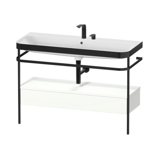 Мебельный комплект с раковиной на 2 отверстия и консолью, 117,5х49 см, Duravit Happy D.2 Plus, белый супер матовый (HP4744E84840000) Duravit Мебельные комплекты