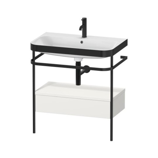 Мебельный комплект с раковиной с 1 отверстием и консолью, 77,5х49 см, Duravit Happy D.2 Plus, белый шелковисто-матовый (HP4742O3939) Duravit Мебельные комплекты