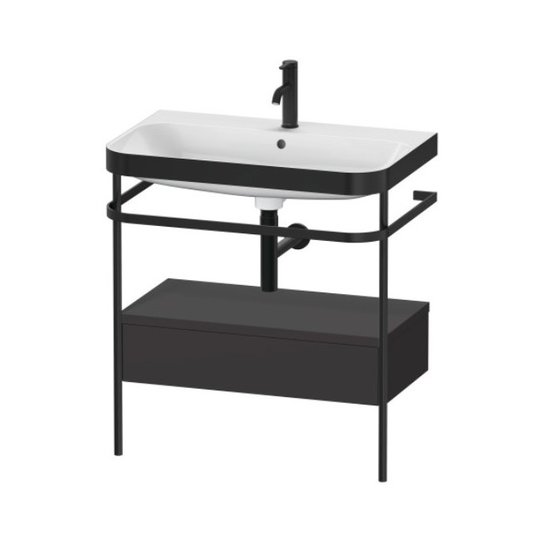 Мебельный комплект с раковиной с 1 отверстием и консолью, 77,5х49 см, Duravit Happy D.2 Plus, графит (HP4742O8080) Duravit Мебельные комплекты