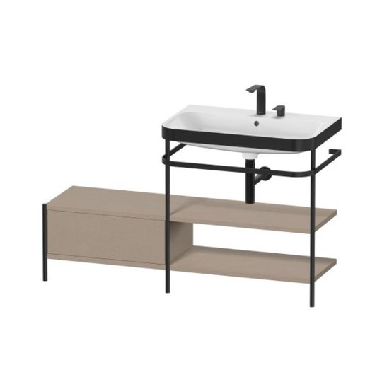 Меблевий комплект з раковиною на 2 отвори і консоллю, 140х49 см, Duravit Happy D. 2 Plus, лляної декор (HP4747E7575) Duravit Меблеві комплекти