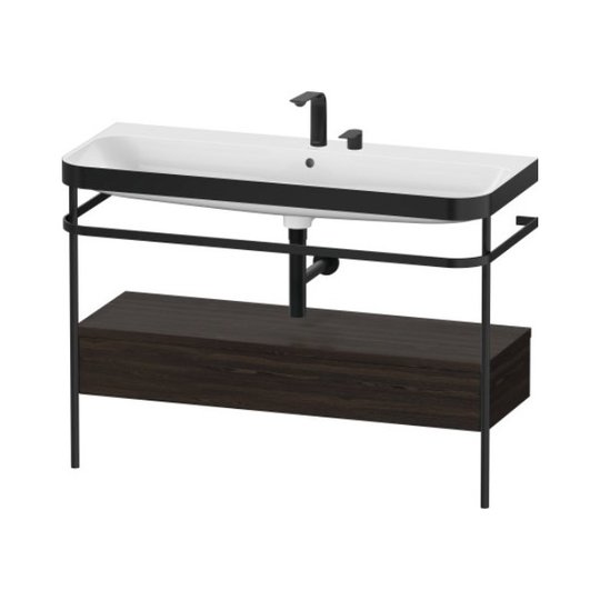Мебельный комплект с раковиной на 2 отверстия и консолью, 117,5х49 см, Duravit Happy D.2 Plus, орех (HP4744E69690000) Duravit Мебельные комплекты