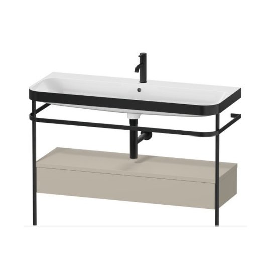 Мебельный комплект с раковиной на 1 отверстие и консолью, 117,5х49 см, Duravit Happy D.2 Plus, серо-коричневый (HP4744O60600000) Duravit Мебельные комплекты