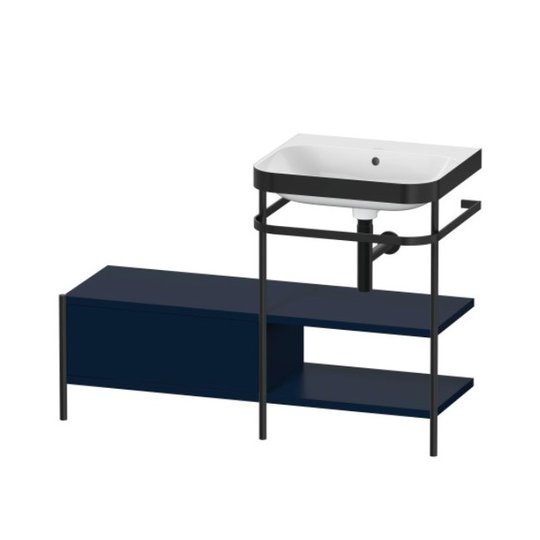 Мебельный комплект с раковиной без отверстия и консолью, 120х49 см, Duravit Happy D.2 Plus, темно-синий (HP4745N9898) Duravit Мебельные комплекты