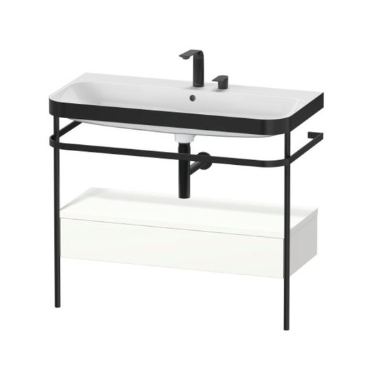 Мебельный комплект с раковиной на 2 отверстия и консолью, 97,5х49 см, Duravit Happy D.2 Plus, белый матовый (HP4743E3636) Duravit Мебельные комплекты