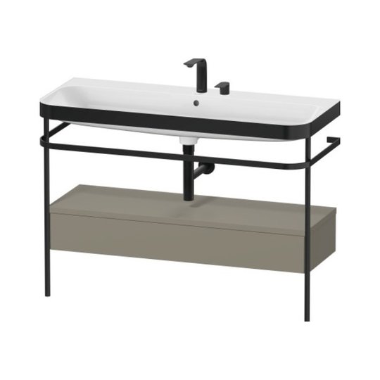 Мебельный комплект с раковиной на 2 отверстия и консолью, 117,5х49 см, Duravit Happy D.2 Plus, серый камень (HP4744E92920000) Duravit Мебельные комплекты