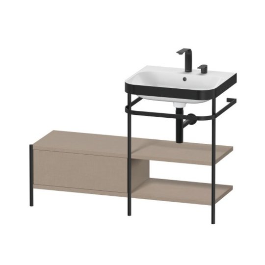 Меблевий комплект з раковиною на 2 отвори і консоллю, 120х49 см, Duravit Happy D. 2 Plus, лляної декор (HP4745E7575) Duravit Меблеві комплекти