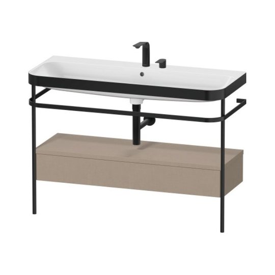 Мебельный комплект с раковиной на 2 отверстия и консолью, 117,5х49 см, Duravit Happy D.2 Plus, льняной декор (HP4744E75750000) Duravit Мебельные комплекты