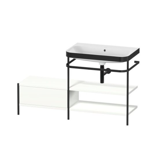 Мебельный комплект с раковиной без отверстия и консолью, 140х49 см, Duravit Happy D.2 Plus, белый матовый (HP4747N3636) Duravit Мебельные комплекты
