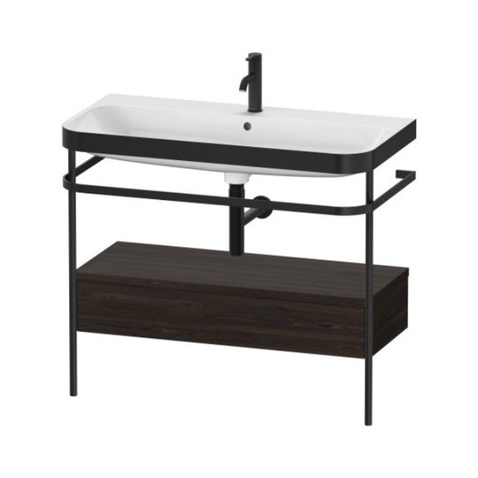Мебельный комплект с раковиной на 1 отверстие и консолью, 97,5х49 см, Duravit Happy D.2 Plus, орех (HP4743O6969) Duravit Мебельные комплекты