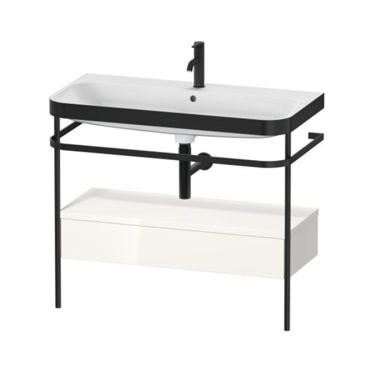 Мебельный комплект с раковиной на 1 отверстие и консолью, 97,5х49 см, Duravit Happy D.2 Plus, белый (HP4743O2222) Duravit Мебельные комплекты