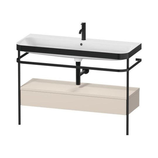 Мебельный комплект с раковиной на 1 отверстие и консолью, 117,5х49 см, Duravit Happy D.2 Plus, серо-коричневый супер матовый (HP4744O83830000) Duravit Мебельные комплекты
