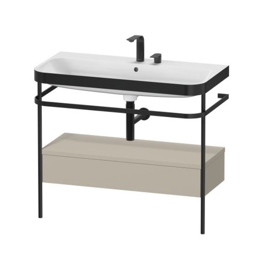 Меблевий комплект з раковиною на 2 отвори і консоллю, 97, 5х49 см, Duravit Happy D. 2 Plus, сіро-коричневий (HP4743E6060) Duravit Меблеві комплекти