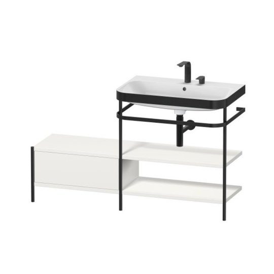 Меблевий комплект з раковиною на 2 отвори і консоллю, 140х49 см, Duravit Happy D. 2 Plus, білий шовковисто-матовий (HP4747E3939) Duravit Меблеві комплекти