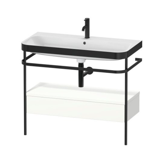 Меблевий комплект з раковиною на 1 отвір і консоллю, 97, 5х49 см, Duravit Happy D. 2 Plus, білий матовий (HP4743O3636) Duravit Меблеві комплекти