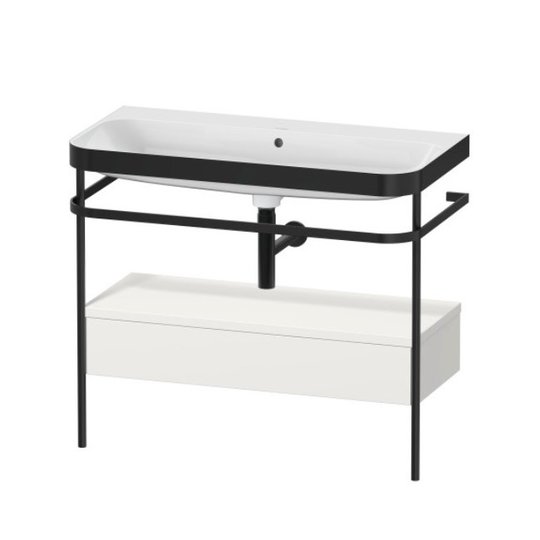 Мебельный комплект с раковиной без отверстия и консолью, 97,5х49 см, Duravit Happy D.2 Plus, белый шелковисто-матовый (HP4743N3939) Duravit Мебельные комплекты