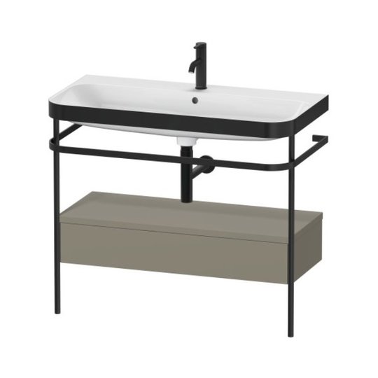 Мебельный комплект с раковиной на 1 отверстие и консолью, 97,5х49 см, Duravit Happy D.2 Plus, серый камень (HP4743O9292) Duravit Мебельные комплекты