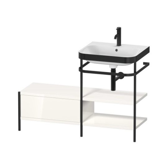 Мебельный комплект с раковиной на 1 отверстие и консолью, 120х49 см, Duravit Happy D.2 Plus, белый (HP4745O2222) Duravit Мебельные комплекты
