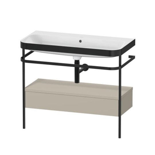 Мебельный комплект с раковиной без отверстия и консолью, 97,5х49 см, Duravit Happy D.2 Plus, серо-коричневый (HP4743N6060) Duravit Мебельные комплекты