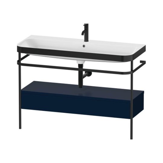Мебельный комплект с раковиной на 1 отверстие и консолью, 117,5х49 см, Duravit Happy D.2 Plus, темно-синий (HP4744O98980000) Duravit Мебельные комплекты