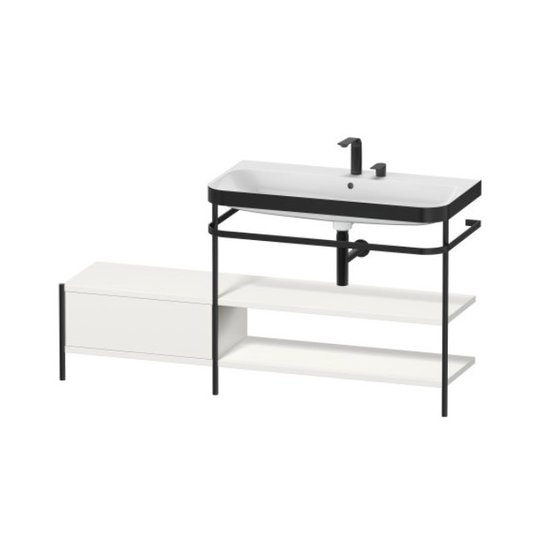 Меблевий комплект з раковиною на 2 отвори і консоллю, 160х49 см, Duravit Happy D. 2 Plus, білий шовковисто-матовий (HP4748E3939) Duravit Меблеві комплекти