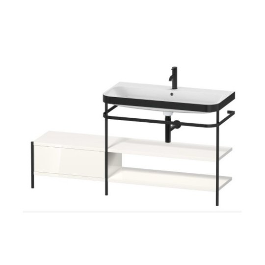 Мебельный комплект с раковиной на 1 отверстие и консолью, 160х49 см, Duravit Happy D.2 Plus, белый супер матовый (HP4748O8484) Duravit Мебельные комплекты