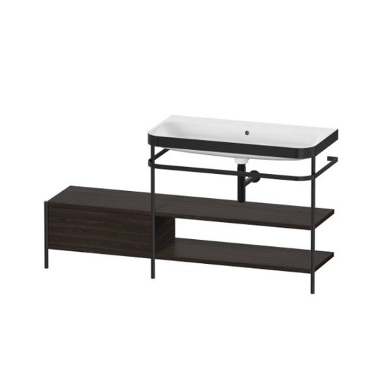 Меблевий комплект з раковиною без отвору і консоллю, 160х49 см, Duravit Happy D. 2 Plus, горіх (HP4748N6969) Duravit Меблеві комплекти