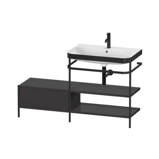 Меблевий комплект з раковиною на 1 отвір і консоллю, 140х49 см, Duravit Happy D. 2 Plus, графіт (HP4747O8080) Duravit Меблеві комплекти