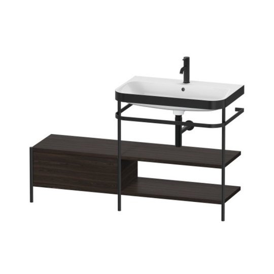 Меблевий комплект з раковиною на 1 отвір і консоллю, 140х49 см, Duravit Happy D. 2 Plus, горіх (HP4747O6969) Duravit Меблеві комплекти