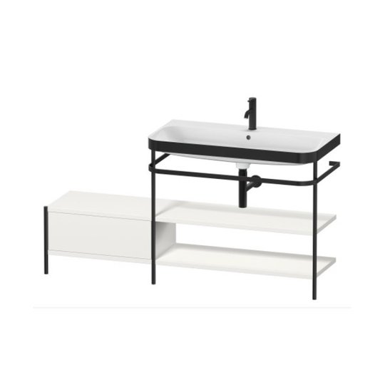 Мебельный комплект с раковиной на 1 отверстие и консолью, 160х49 см, Duravit Happy D.2 Plus, белый шелковисто-матовый (HP4748O3939) Duravit Мебельные комплекты
