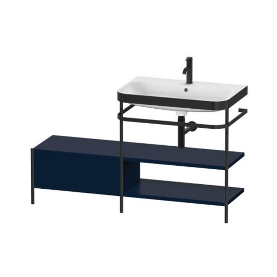 Мебельный комплект с раковиной на 1 отверстие и консолью, 140х49 см, Duravit Happy D.2 Plus, темно-синий (HP4747O9898) Duravit Мебельные комплекты