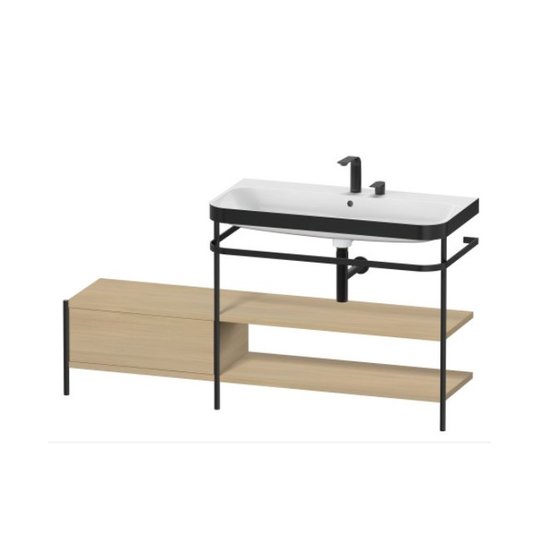 Меблевий комплект з раковиною на 2 отвори і консоллю, 160х49 см, Duravit Happy D. 2 Plus, дуб (HP4748E7171) Duravit Меблеві комплекти