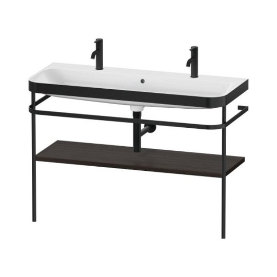 Мебельный комплект с раковиной на 2 смесителя и консолью, 117,5х49 см, Duravit Happy D.2 Plus, орех (HP4759O69690000) Duravit Мебельные комплекты