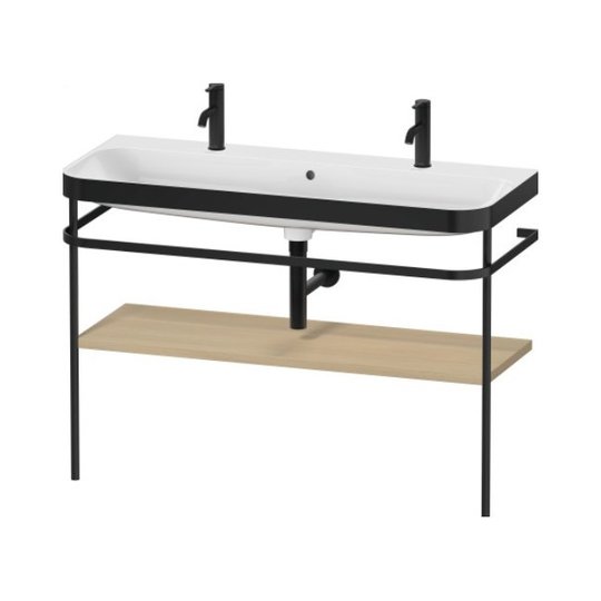 Мебельный комплект с раковиной на 2 смесителя и консолью, 117,5х49 см, Duravit Happy D.2 Plus, дуб (HP4759O71710000) Duravit Мебельные комплекты