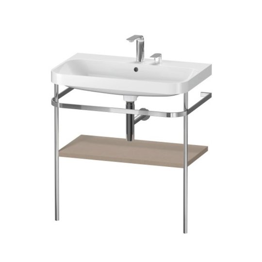 Мебельный комплект с раковиной на 2 отверстия и консолью, 77,5х49 см, Duravit Happy D.2 Plus, льняной декор (HP4837E7575) Duravit Мебельные комплекты