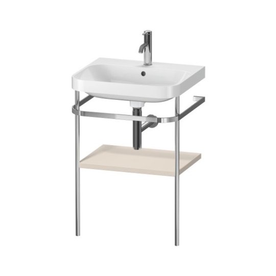 Мебельный комплект с раковиной на 1 отверстие и консолью, 57,5х49 см, Duravit Happy D.2 Plus, серо-коричневый супер матовый (HP4835O8383) Duravit Мебельные комплекты