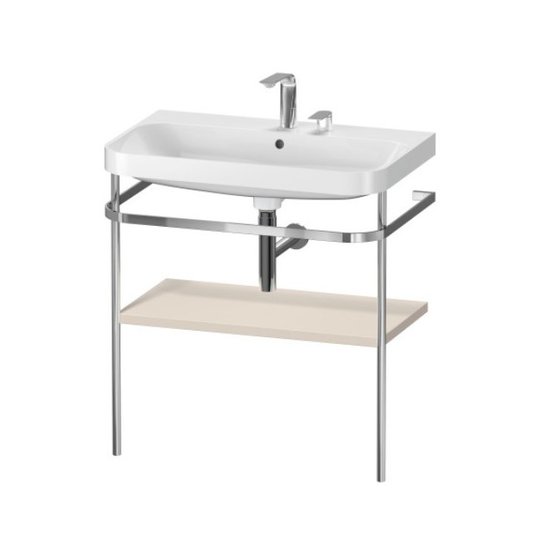 Мебельный комплект с раковиной на 2 отверстия и консолью, 77,5х49 см, Duravit Happy D.2 Plus, серо-коричневый супер матовый (HP4837E8383) Duravit Мебельные комплекты