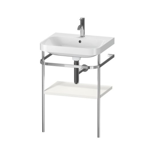 Мебельный комплект с раковиной на 1 отверстие и консолью, 57,5х49 см, Duravit Happy D.2 Plus, белый шелковисто-матовый (HP4835O3939) Duravit Мебельные комплекты