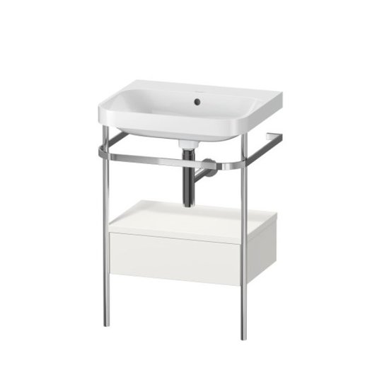 Мебельный комплект с раковиной без отверстия и консолью, 57,5х49 см, Duravit Happy D.2 Plus, белый шелковисто-матовый (HP4840N3939) Duravit Мебельные комплекты