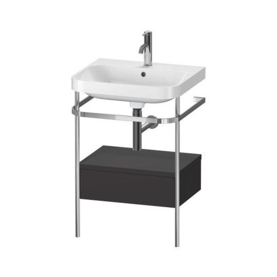 Мебельный комплект с раковиной на 1 отверстие и консолью, 57,5х49 см, Duravit Happy D.2 Plus, графит (HP4840O8080) Duravit Мебельные комплекты