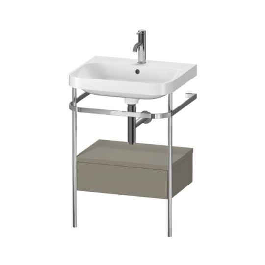 Мебельный комплект с раковиной на 1 отверстие и консолью, 57,5х49 см, Duravit Happy D.2 Plus, серый камень (HP4840O9292) Duravit Мебельные комплекты