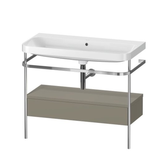Мебельный комплект с раковиной без отверстия и консолью, 97,5х49 см, Duravit Happy D.2 Plus, серый камень (HP4843N9292) Duravit Мебельные комплекты