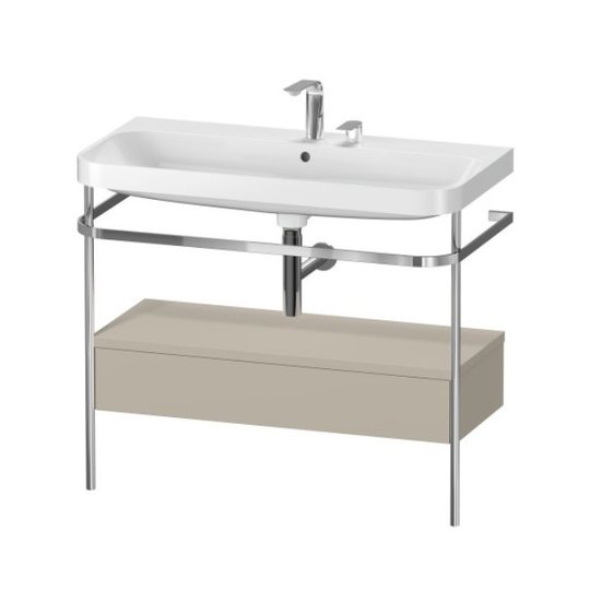 Меблевий комплект з раковиною на 2 отвори і консоллю, 97, 5х49 см, Duravit Happy D. 2 Plus, сіро-коричневий (HP4843E6060) Duravit Меблеві комплекти